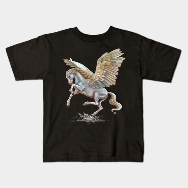 Pegasus Kids T-Shirt by Magical Forest